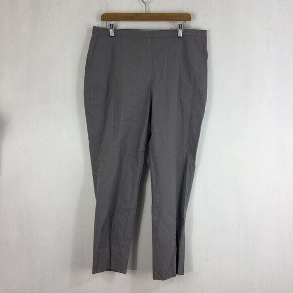 Eileen Fisher Womens Organic Cotton Stretch Poplin Hi Waisted Pants Gray… - Picture 6 of 8